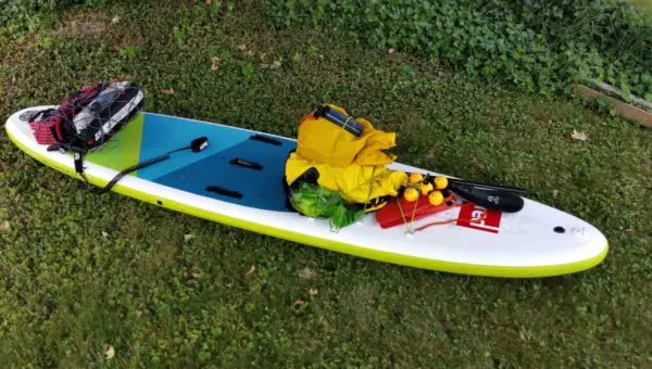 paddle board ready for camping